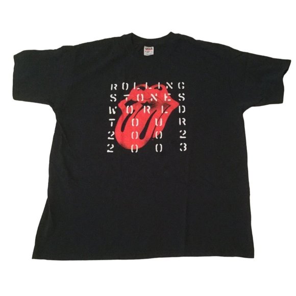 2002 2003 Rolling Stones World Tour Concert Shirt Anvil XL Black Mens